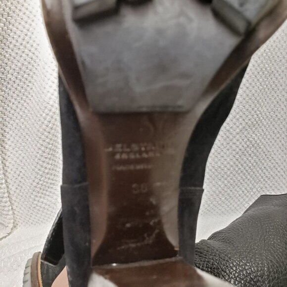 Belstaff Womens Pebbled Leather Suede Black Boots Size 36 / US 6‎ Pre-Owned - Picture 6 of 15